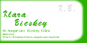 klara bicskey business card