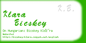 klara bicskey business card
